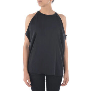 Theory Bendava Cold Shoulder Trapeze Silk Top Teal Size S